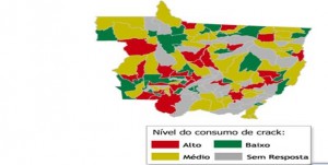 Imagem: Mapa com indices do consumo da droga Mais de 20 cidades de Mato Grosso possui alto índice no consumo de crack