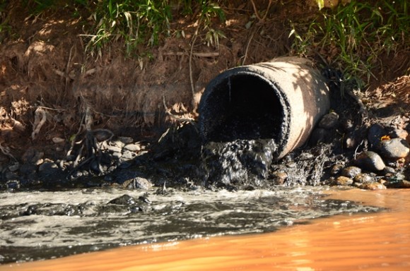 Imagem: Sanear Lancamento de esgoto no Rio Vermelho 03 Parlamentar e ambientalista conferem denuncia contra SANEAR