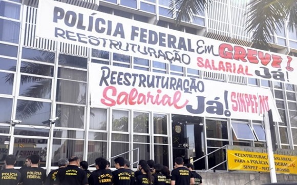 Imagem: pf greve Policiais Federais em greve no Mato Grosso