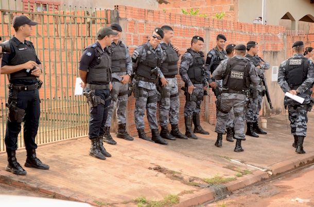 Imagem: 26 policiais participaram da ocupação que seguirá com diversas atividades-Foto: Varlei Cordova/AGORA MT