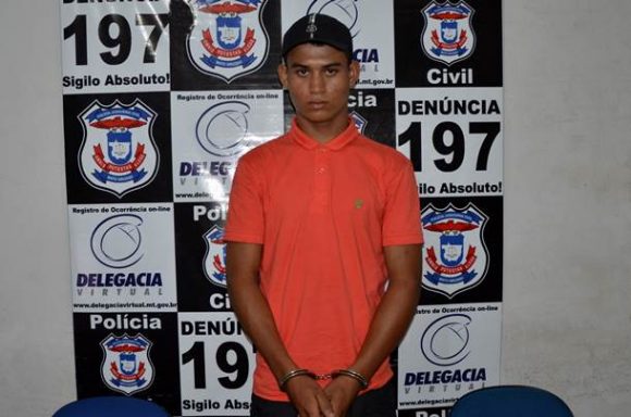 O jovem é acusado de praticar vários roubos na cidade - Foto: Aécio Morais/ AGORA MT