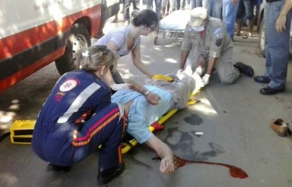 Estácio foi arrastado por mais de cinco metros e perdeu muito sangue - Foto: José Antonio Araújo / AGORA MT