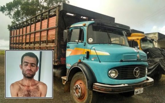 Caminhão apreendido e suspeito detido pela PRF - Foto: Divulgação PRF