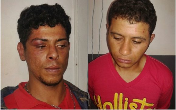 Os suspeitos Geimes Eurides dos Santos, de 26 anos e Danilo Rodrigues de Oliveira, de 27 anos - Foto: Polícia Militar 