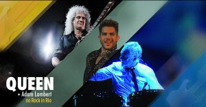 A banda retorna com os membros da formação original e Adam Lambert no lugar de Freddie Mercury - Foto: Reprodução / MIX ME