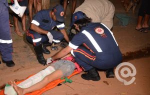 Uma das crianças teve uma fratura na perna direita - Foto: Messias Filho / AGORA MT 