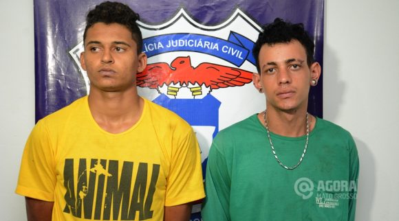 Anderson Pereira Barbosa e Alex Santos suspeitos de assalto a estudante -Foto: Messias Filho/AGORA MT