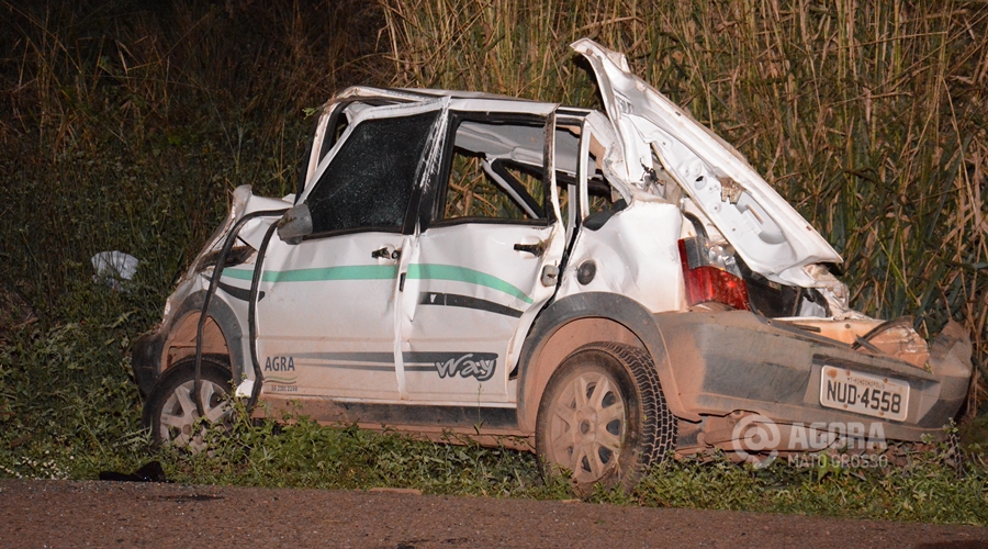 Veículo no local do acidente - Foto: Messias Filho / AGORA MT