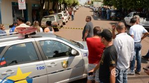 Homicidio de Paulo Sergio Trouva no centro de Rondonopolis.Foto: Varlei Cordova/AGORAMT