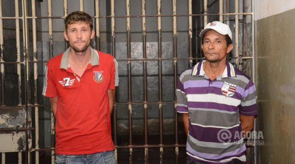 Suspeitos de trafico de drogas presos pela Policia Militar - Foto : Messias Filho / AGORA MT