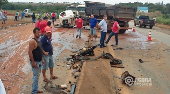 O acidente foi registrado na BR-163  - Foto : Alisson Carvalho / AGORA MT 