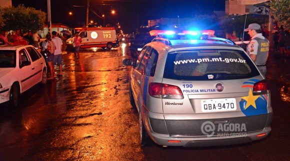 Samu e Polícia Militar no local do acidente - Foto : Messias Filho / AGORA MT
