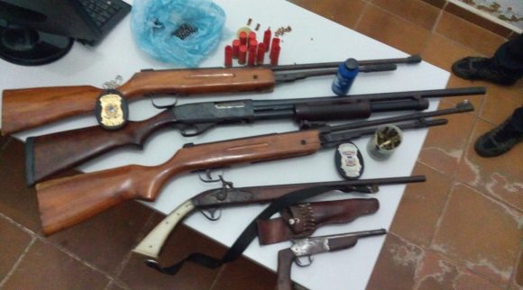 Armas apreendidas pela PJC- Foto: PJC