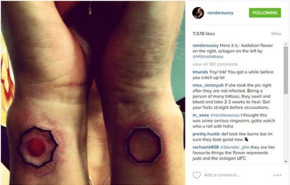 Ronda divulgou suas tatuagens em sua rede social- Foto: Rede Social 