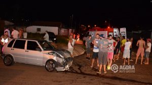 Acidente no cruzamento av Rui Barbosa com Rosa Bororo - Foto : Messias Filho / AGORA MT