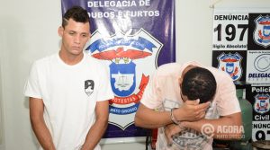 Suspeito de furto Jhonatan F. de Almeida e Benedito do Nascimento Filho - Foto : Varlei Cordova / AGORA MT