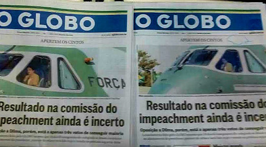 Foto tirada do jornal O Globo com a mudança- Foto: TIJOLACO 
