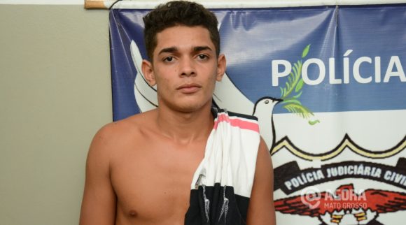 Suspeito Lucas Henrique Cruz de Oliveira acusado do roubo da Caminhonete em Rondonopolis - Foto : Varlei Cordova / AGORA MT