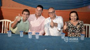 Presidente do partido Solidariedade e os candidatos a vice prefeito e prefeito - Foto : Messias Filho / AGORA MT