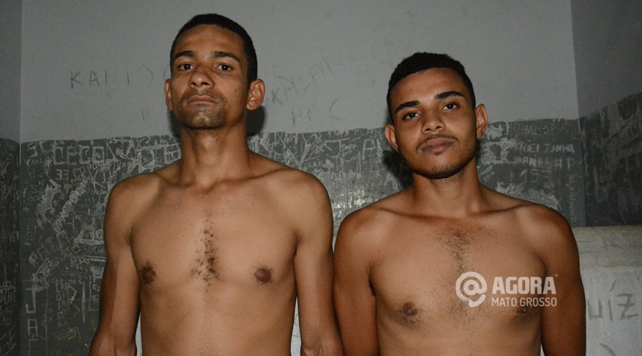 Suspeitos de trafico de drogas preso pela Polícia Militar - Foto : Messias Filho / AGORA MT