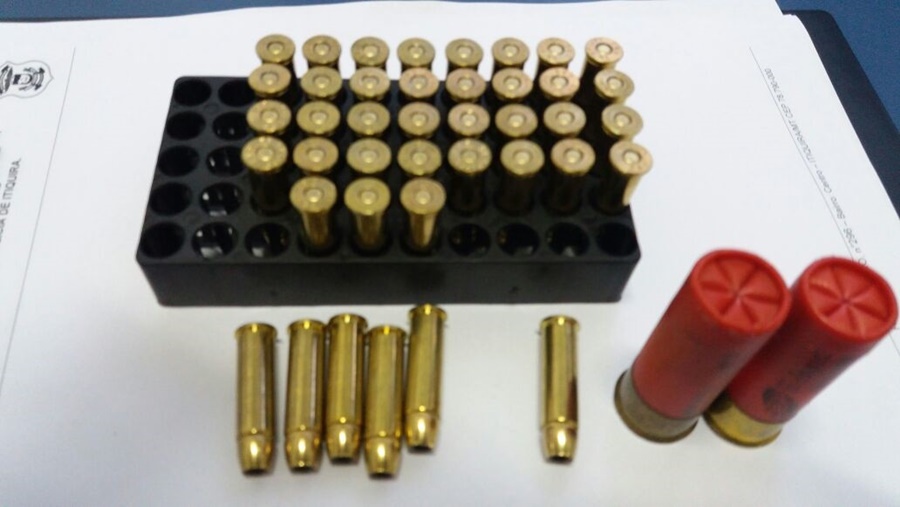 Imagem: munições apreendidas pela Polícia Civil