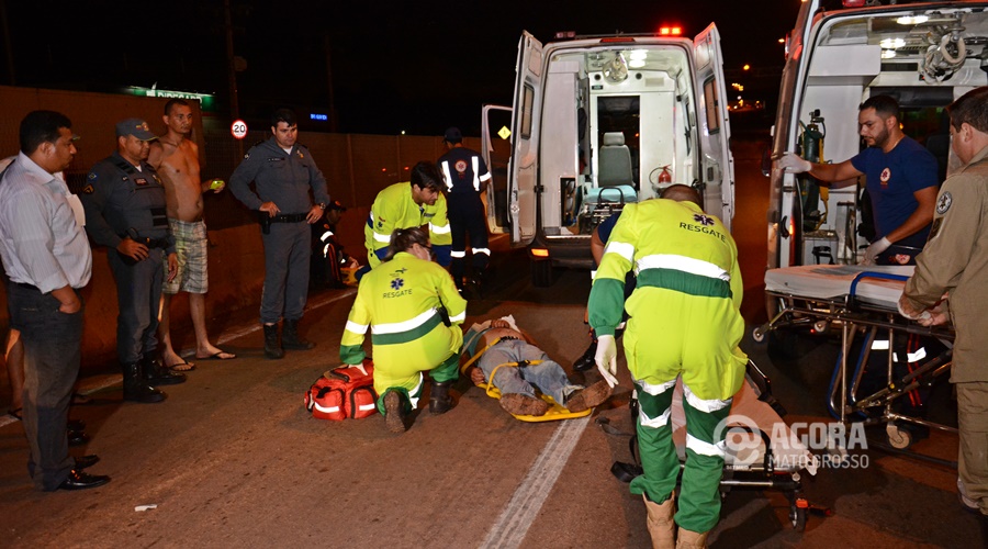 Vítima de acidente na BR 364 perimetro urbano - Foto : Messias Filho / AGORA MT