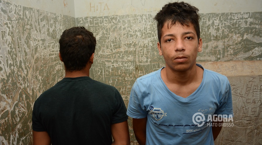 Menor apreendido e Patrick Mendonça preso por trafico de drogas - Foto : Messias Filho / AGORA MT