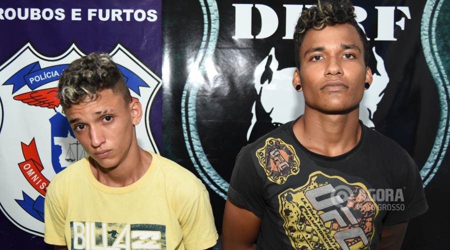 Suspeitos de roubo Daniel e Joverson detidos por furtos - Foto: Varlei Cordova / AGORA MT