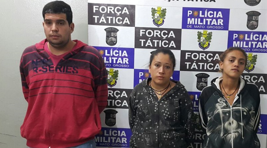 Suspeitos de tráfico de drogas presos pela Força Tática - Foto : Polícia Militar