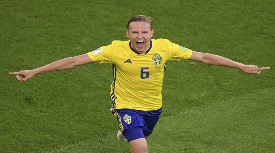 Augustinsson comemora gol da Suécia - Foto/ AFP