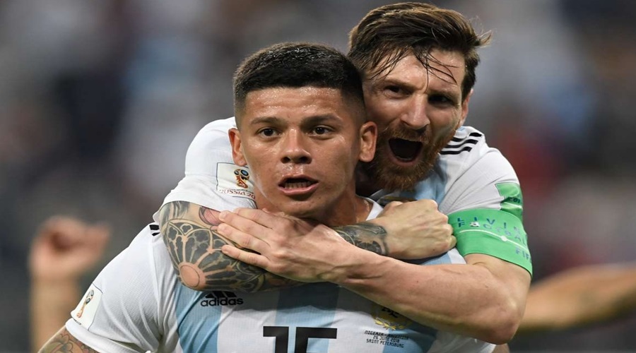 Rojo comemora o gol da classificação da Argentina - Foto/AFP