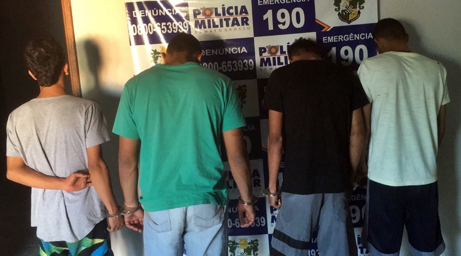 Suspeitos de tráfico de drogas detidos pela Polícia Militar de Pedra Preta-Foto:PM-MT