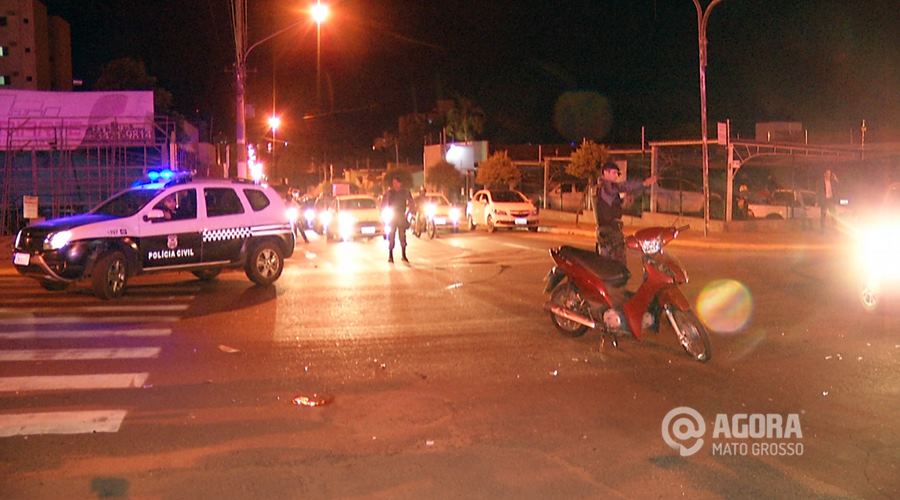 Imagem: Polícia civil atendendo ocorrencia de acidente na area central