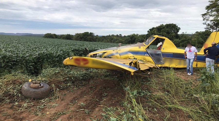 Imagem: Avião cai em fazenda proximo a Guiratinga