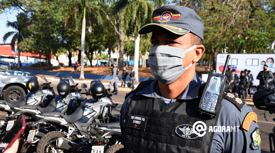 Imagem: Coronel Candido na Operação Tempus PM lança 3ª etapa da ‘Operação Tempus’ em Rondonópolis