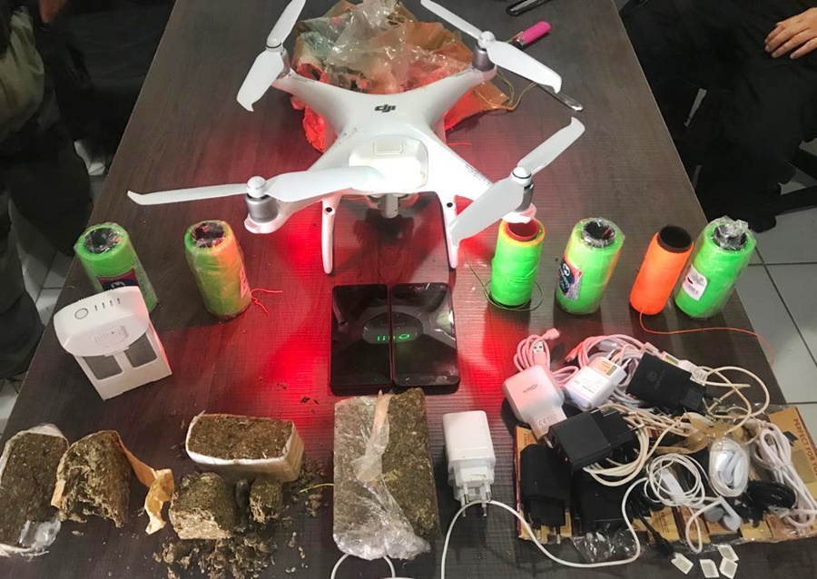 Imagem: drone123 Policiais frustram mais uma tentativa de entrega de drogas na Mata Grande