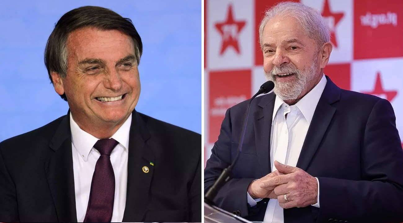 Imagem: lulaebolsonaro rindo Em nova pesquisa Lula aparece com 45%; aprovação do governo tem leve melhora