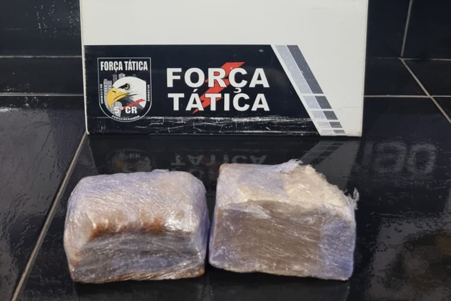 Imagem: WhatsApp Image 2022 01 18 at 13.23.46 Força Tática da PM apreende duas porções de pasta base de cocaína