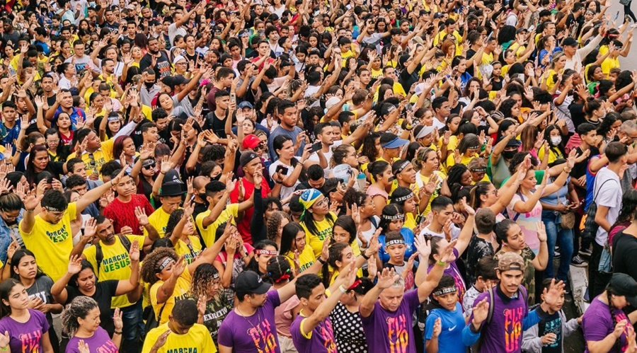 Imagem: Marcha para Jesus em Cuiaba teve mais de 50 mil pessoas Marcha para Jesus de Cuiabá supera todas as edições com público recorde de 50 mil pessoas