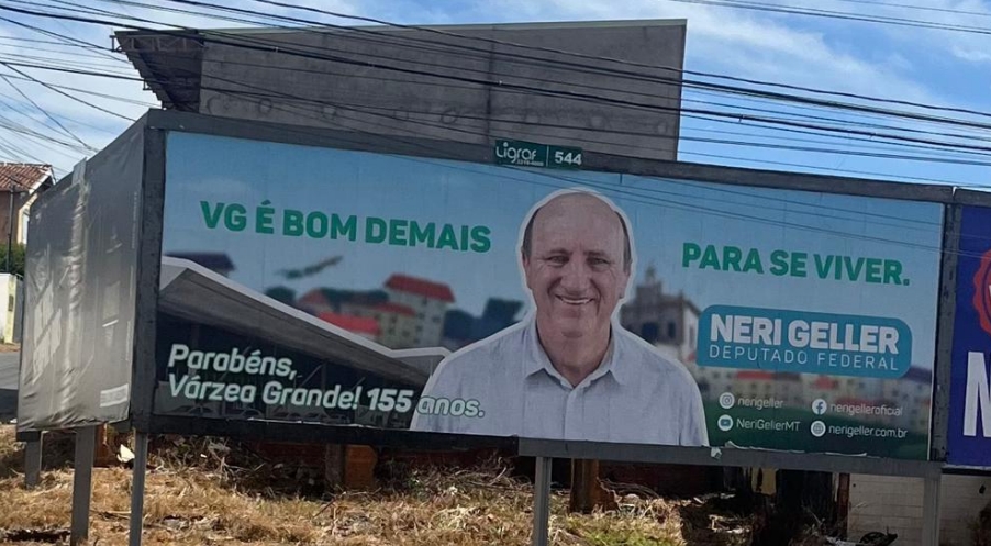 Imagem: outdoor MP Eleitoral vai à Justiça e acusa campanha antecipada de Neri Geller por outodoors na capital e VG