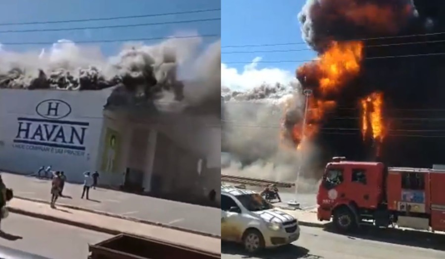 Imagem: Havan incendio Loja da Havan explode em incêndio de grandes proporções e causa pânico