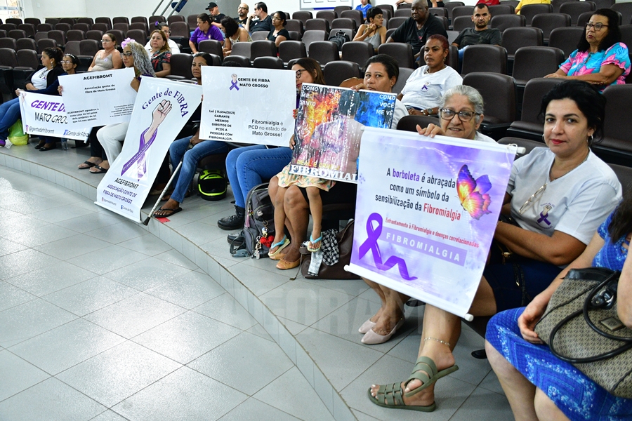Imagem: Pacientes com Fibrameaugia na camara municipal Lei que garante proteção dos direitos da pessoa com fibromialgia é aprovada em Rondonópolis