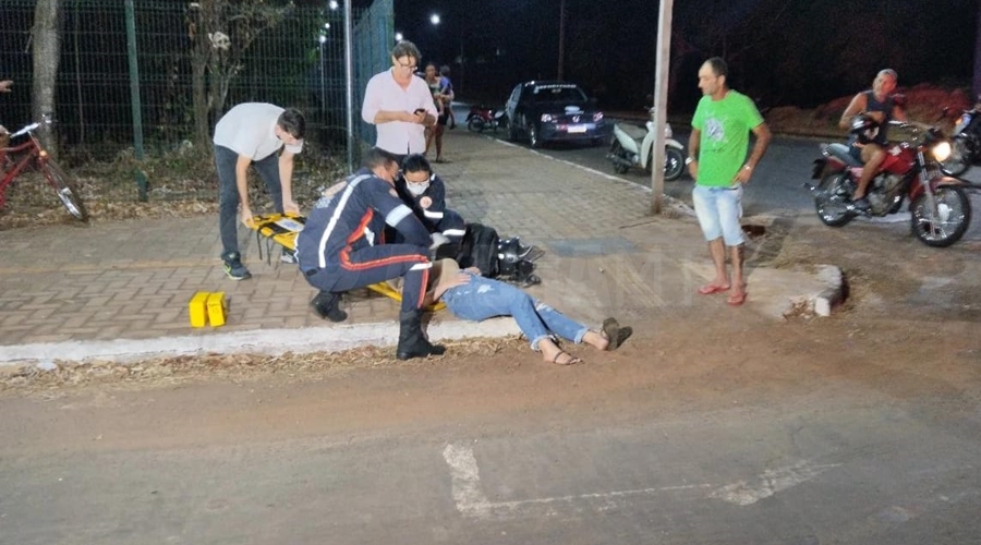 Imagem: WhatsApp Image 2023 08 24 at 19.25.22 Mulheres ficam feridas após colisão entre carro e moto